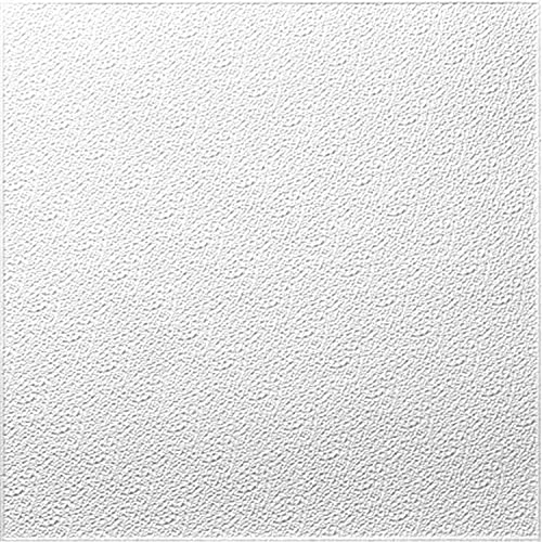 Pannello Polistirolo Decorativo per Soffitto e Parete effetto 3D Isolante Termico spessore medio 9mm dimensioni 50x50cm, Confezione da 10mq (40 pannelli) Colla per Polistirolo Pannelli inclusa (B007)