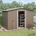 Kurapika Outdoor Storage Shed, 8x6FT Large Metal Tool House with Opening and Lockable Door, for Garden, Patio, Backyard, Lawn