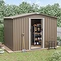 Kurapika 8 x 6FT Outdoor Storage Shed Waterproof, Large Garden Tool Shed with Air Vents and Lockable Sliding Door, Shed Storage House, Metal Shed Outdoor Storage for Garden, Patio, Backyard, Lawn