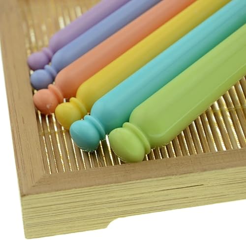 Miniatura 7 de Gancho de ganchillo tunecino, 12 piezas de ganchillo, ganchos de ganchillo de plástico, herramientas de tejer de lana, juego de agujas de tejer de