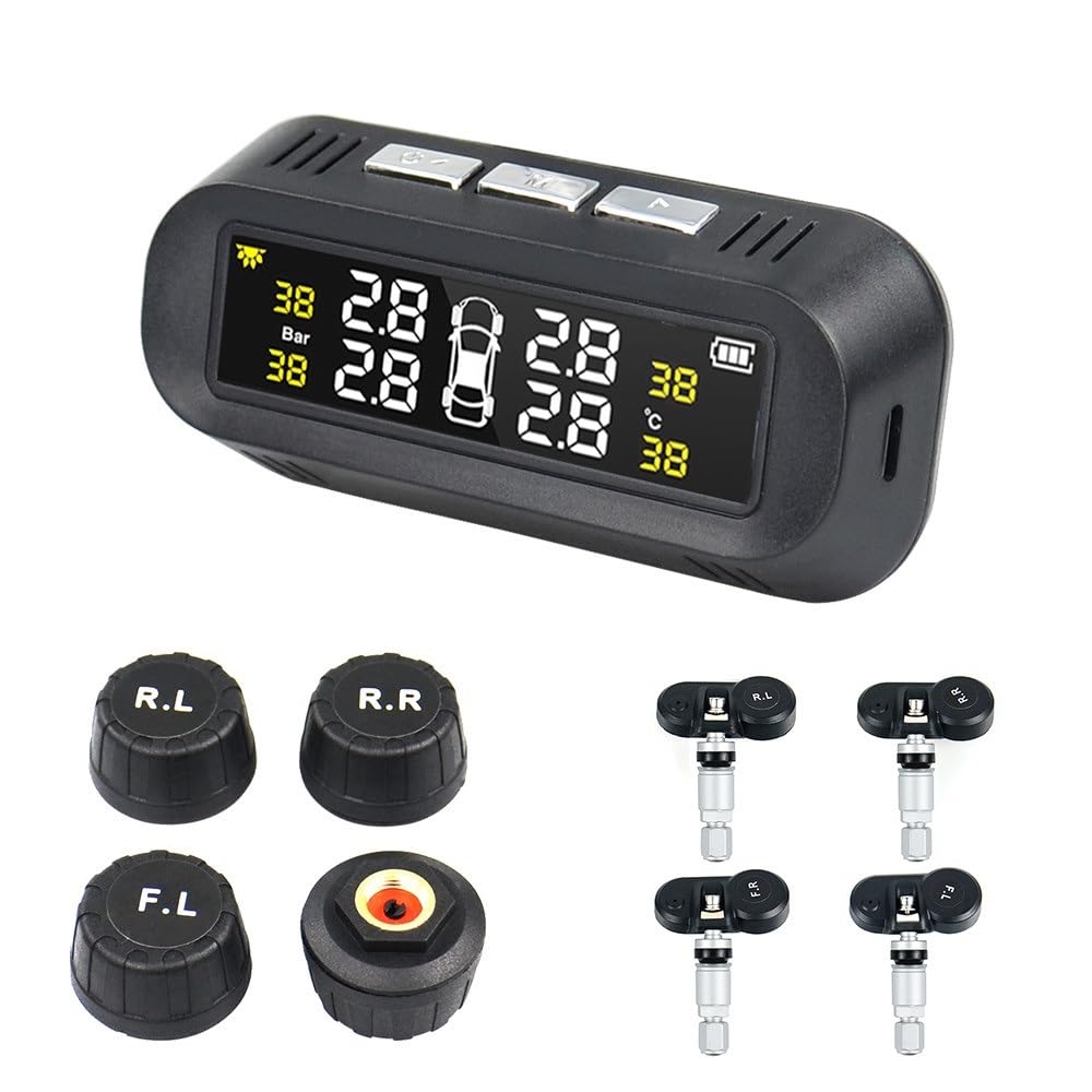 Tpms Sistema di monitoraggio della Pressione dei Pneumatici Allarme del Sistema di sensori di Pressione dei Pneumatici for Auto a energia Solare Pressione Pneumatici(Internal Sensor)