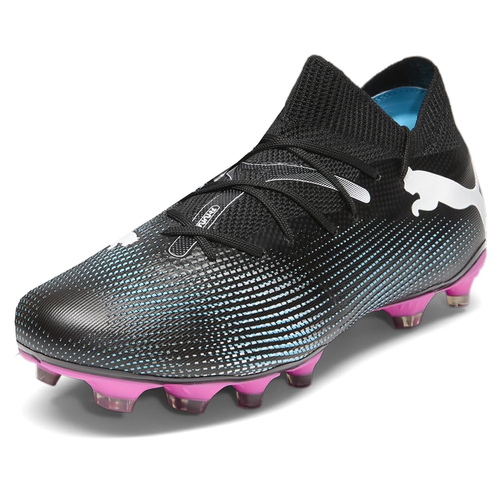 PUMA Womens Future 7 Match Firm GroundArtificial Ground Lace Up Soccer Cleats - Black, Pink - Size 6.5 M