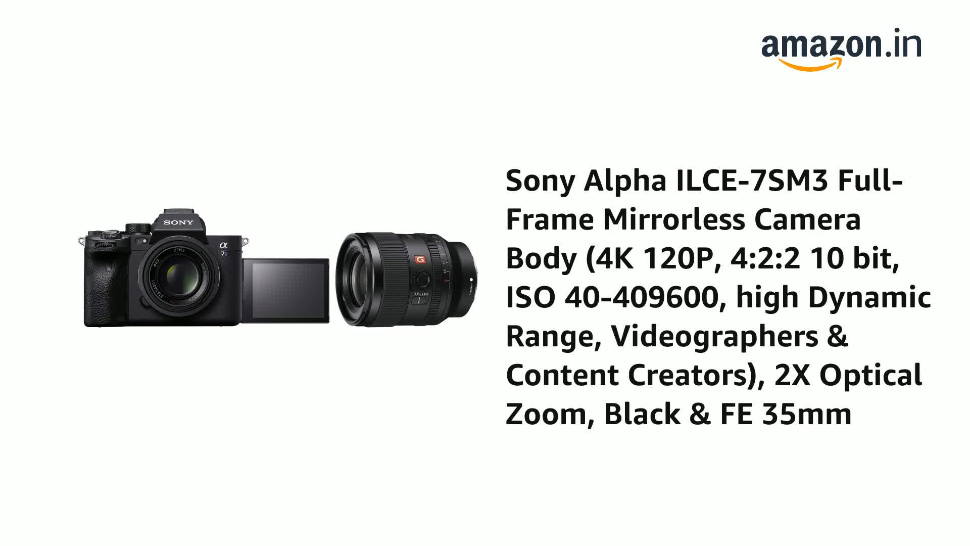Buy Sony Alpha Ilce-7Sm3 Full-Frame Mirrorless Optical Zoom