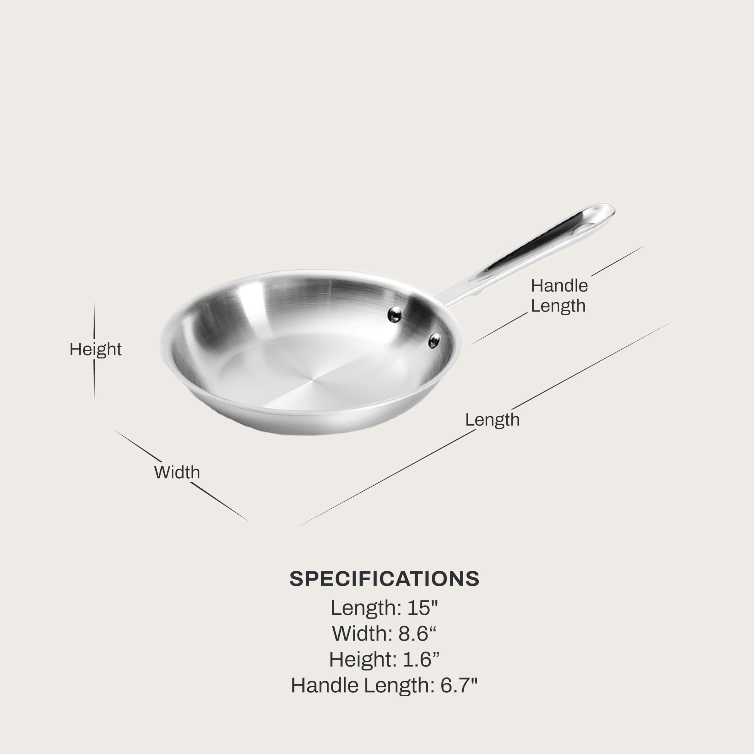 Amazon.com: All-Clad D5 5-Ply Brushed Stainless Steel Fry Pan 8