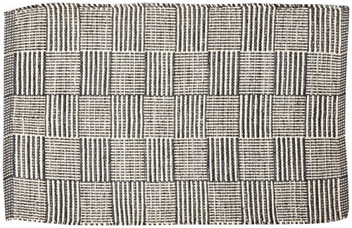 DII Contemporary Square Recycled Yarn Rug, Gray Checker, 2x3