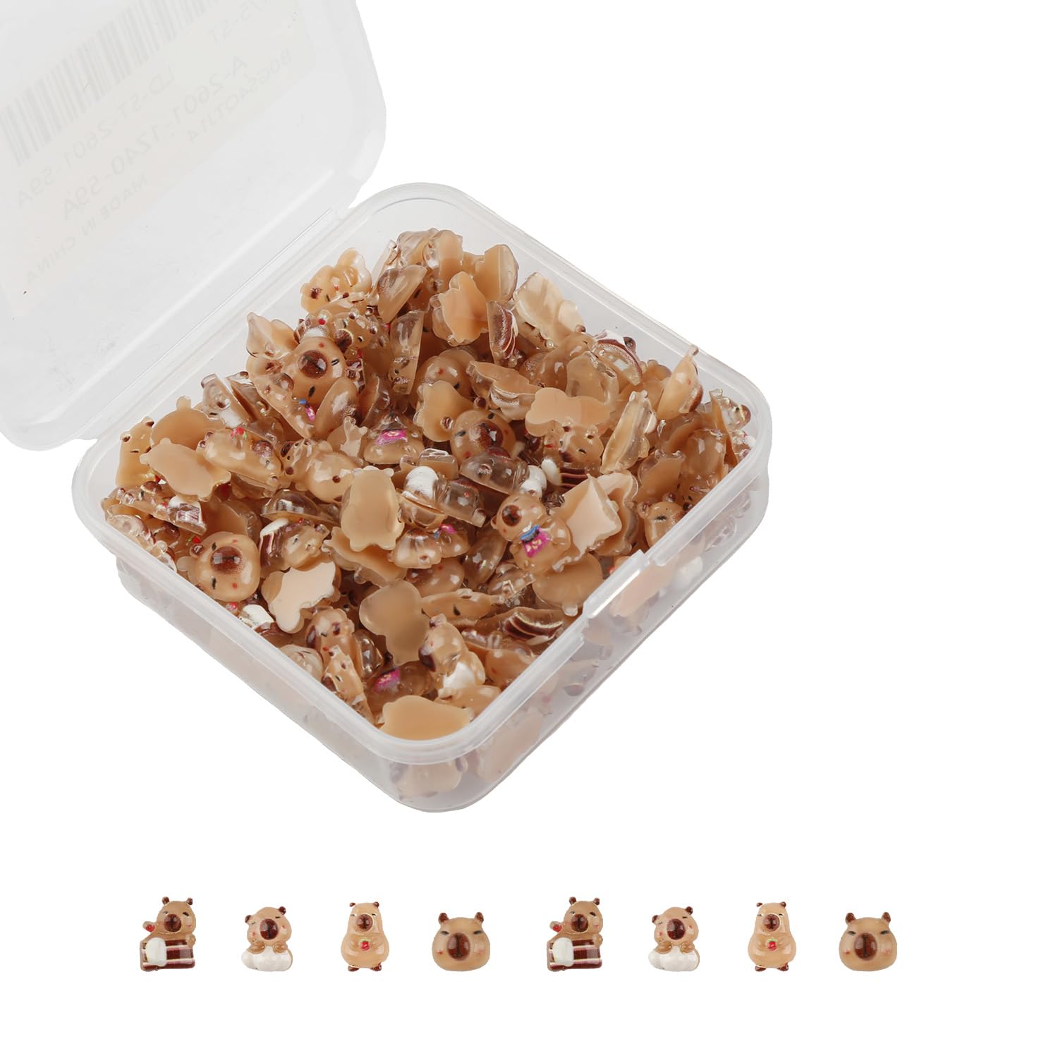 Wellrun 200 Pcs Mini Capybara Resin Animals,Glow in the Dark Tiny Miniature Capybara Figures for Fairy Garden,Micro Landscape,Dollhouse,Potted Plant,DIY Crafts,Creative Decoration