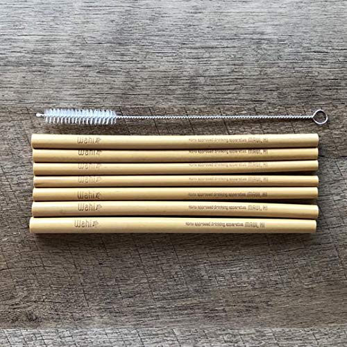 Pitillos de bambú natural reutilizables (6 piezas)