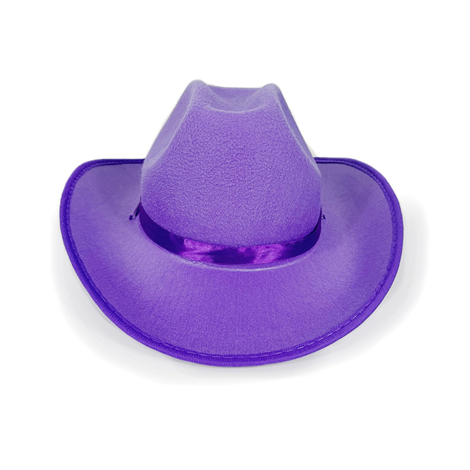 FeMereina Kids Girls Boys Cowboy Hats Wide Brim Western Cowgirl Hat with Adjustable Strap, Costume Accessories (purple#1, ONE SIZE)