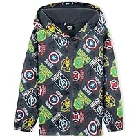 Marvel Boys Waterproof Jacket Avengers Spiderman Hooded Jacket Fleece Lining Raincoat for Boys Teenagers 4-14 Years