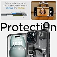 Vista 6 de Spigen - Funda Ultra Hybrid MagFit con impresión digital directa para iPhone 15/14/13, diseño Zero One, color negro, compatible con MagSafe