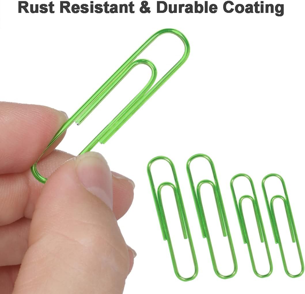 Snapklik.com : Vinaco Green Paper Clips Assorted Size, Sturdy 2
