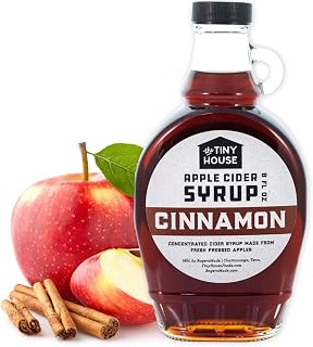 The Tiny House Cinnamon Apple Cider Syrup | Handmade Concentrated Cider Syrup from Fresh Pressed Apples | A Perfect Breakfast Syrup & Pancake Syrup | Proudly Made in the USA | 8 Ounce Bottle