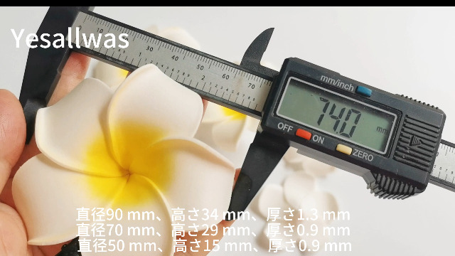 Amazon | Yesallwas プルメリア 造花 9cm 50個セット 花のみ 白