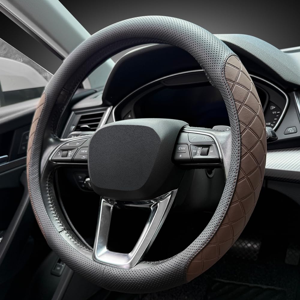 LKWLIKEI Diamond Nappa Steering Wheel Cover