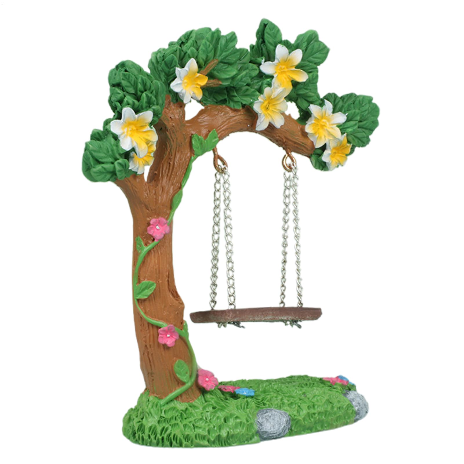 Kixolazr Fairy Garden Accessories,Miniature Fairy Garden Flower Tree Swing Model - Compact Outdoor Statues for Table Patio Yard Backyard Farm Pathway Lawn Driveway