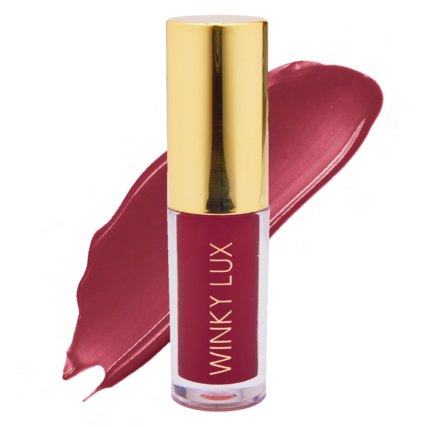 Winky Lux Very There Lip Oil, Red Tinted Lip Gloss, Hydrating Lip Balm with Jojoba Oil, Winter Cherry