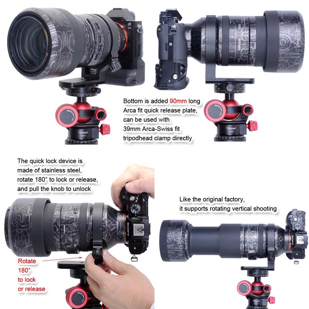 Amazon | 金属カメラリング式三脚座、レンズサポート襟、レンズ