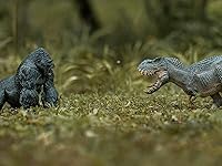 Vista 7 de Gorilla VS Vastatosaurus Rex - Juguetes de dinosaurio con figura de acción de roca realista, figuras de animales de tarbosaurus para juegos de rol