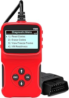 Car OBD2 Scanner Universal Wired Auto Engine Fault Code Reader CAN Diagnostic Scan Tool V309 for Check Engine Light, I/M Readiness Smog Check, HD LCD Display Screen