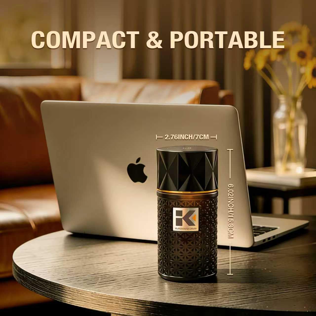 Ikeda Diffusor für ätherische Öle, 250 ml, Öldiffusoren für Zuhause, Auto, ätherisches Öl, negatives Ionenspray mit Duft (schwarzer Sprüher + schwarze Flasche, Ebenholzduft)