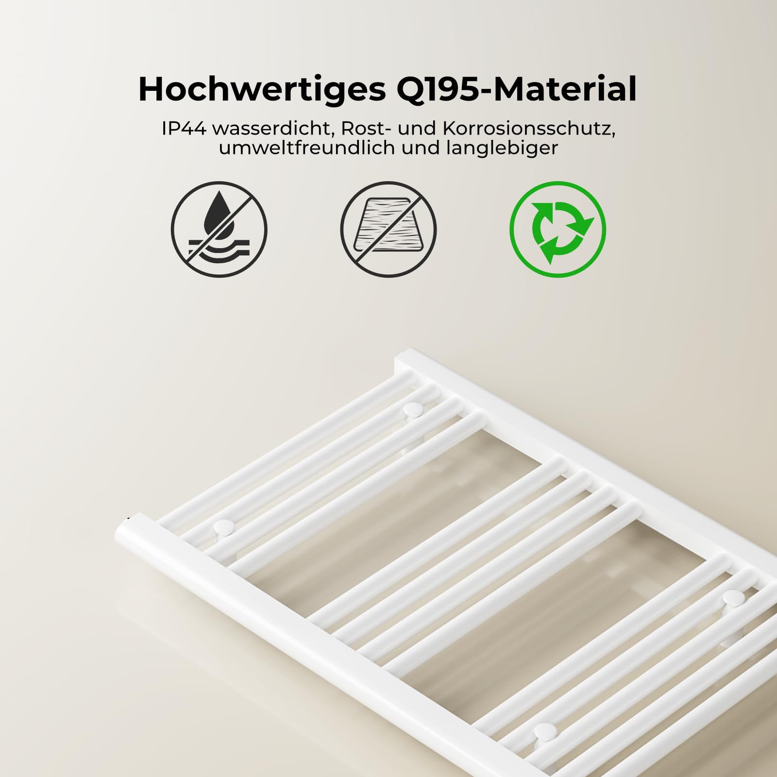 Heilmetz Badheizkörper Elektrisch mit Heizstab 600W Leistung 1200 x 600 mm Anthrazit Gerade Bad Heizkörper Handtuchwärmer Handtuchtrockner mit Thermostat Timer
