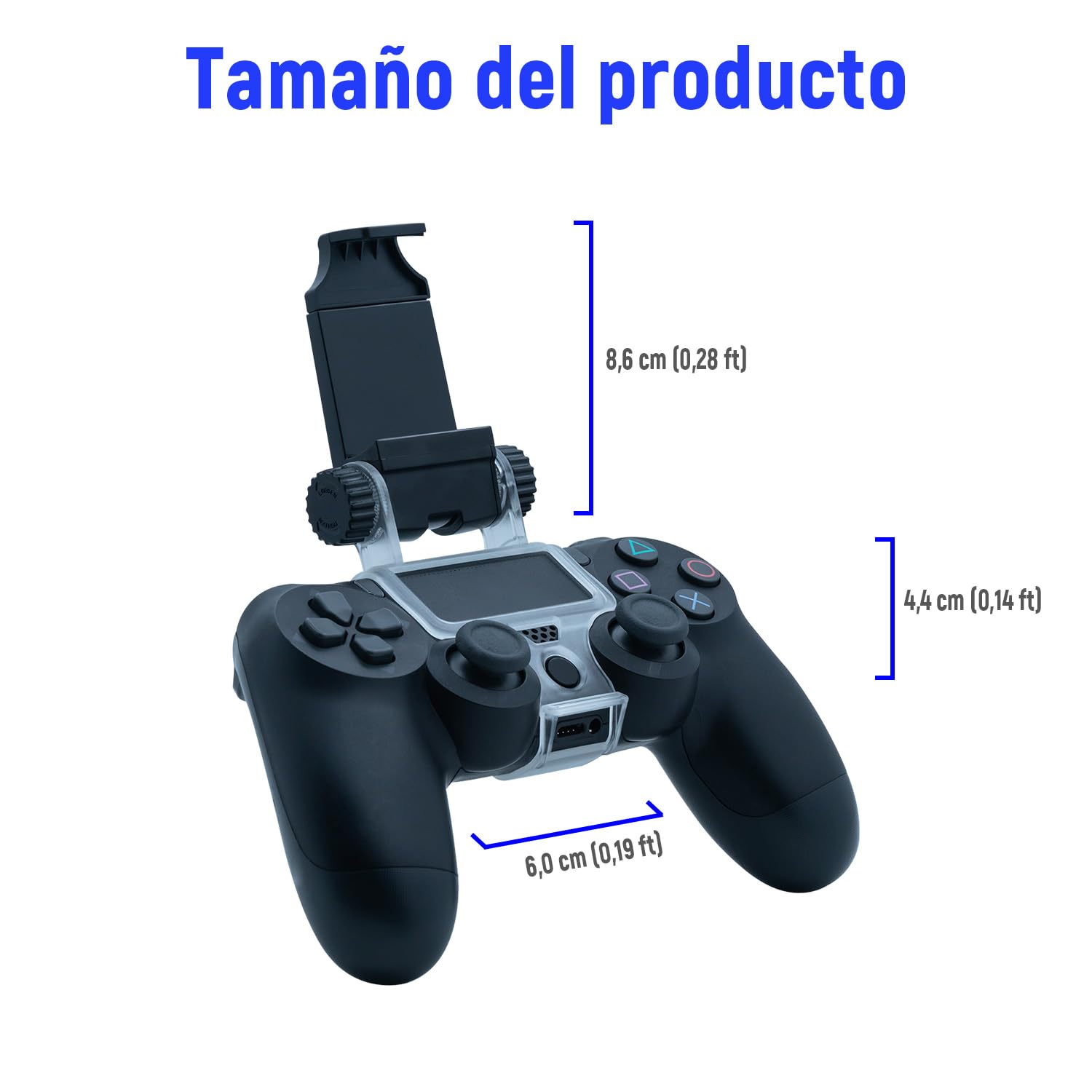 Mcbazel Smart Phone Clip Holder Mount Stand para PS4 / PS4 Slim / PS4 Pro Controller Negro