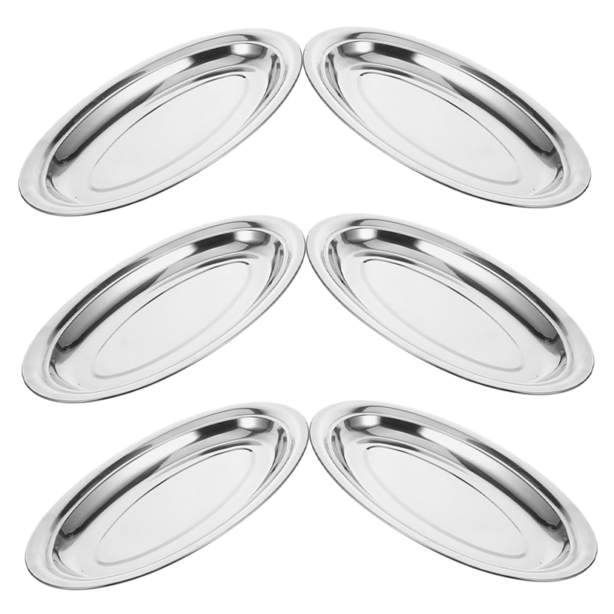 6piezas Bandeja De Pescado De Acero Inoxidable Bandeja para Servir Comida Plato Grande para Bufés Barbacoas y Fiestas para Sushi y Postres