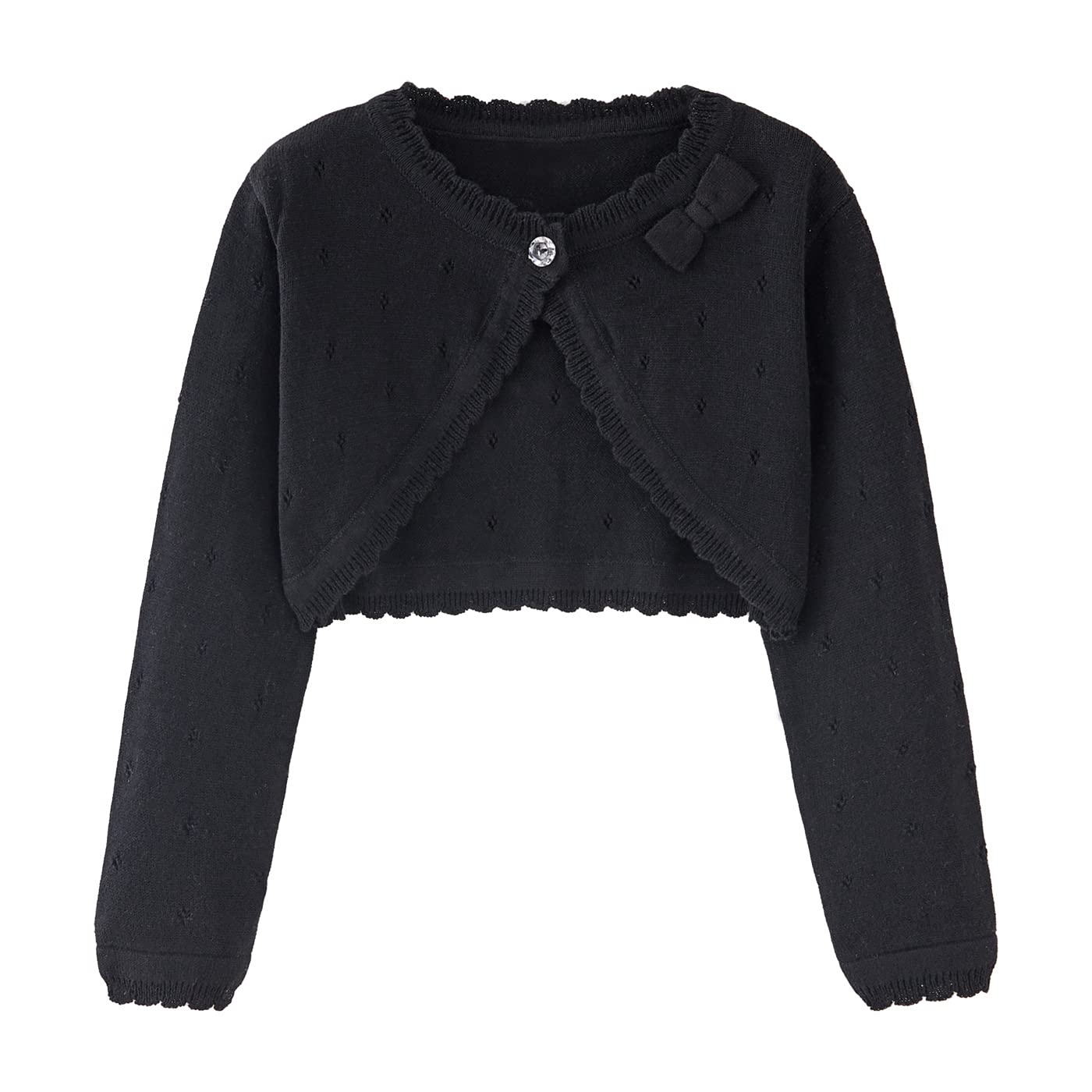 Toddler Girls Cardigan Sweater Bolero Shrug Baby Kids Long Sleeve Cropped Dress Up Button Closure Jacket Tops