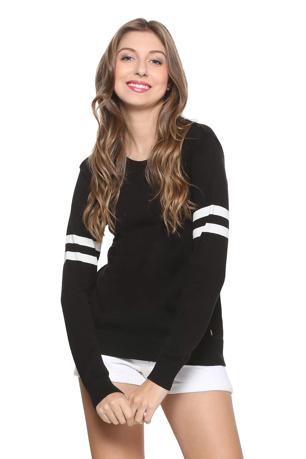 People Women's Plain Regular Fit Top (P2C290518277100_Black_S)