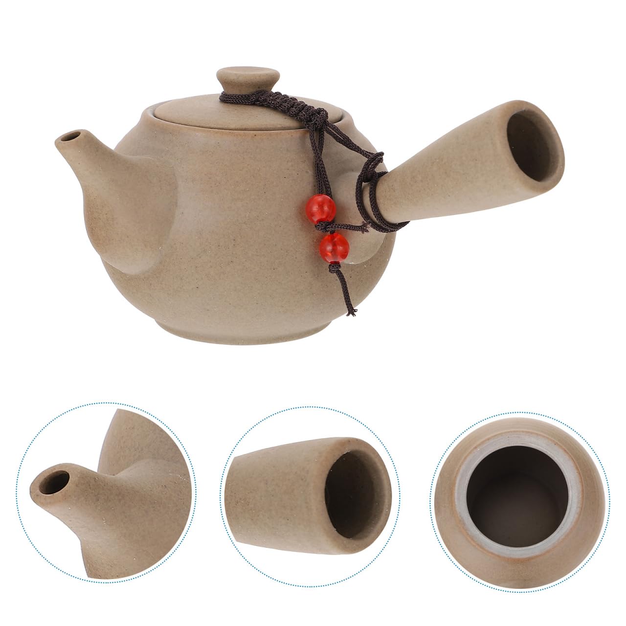 YARNOW Kyusu Teebereiter Chinesische japanische Teekanne mit Seitengriff Keramik Teekanne Porzellan Wasserkocher für losen Tee Büro Zuhause Restaurant Teetrinker