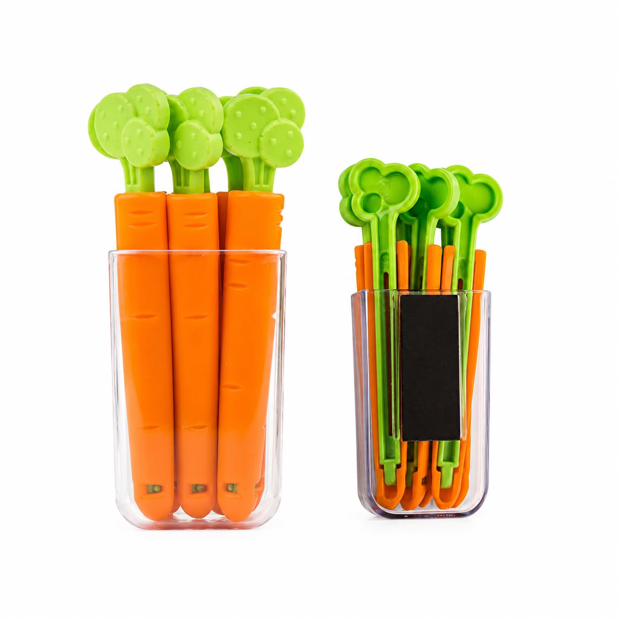Carrot Shape Food Bag Sealing Clips with Magnetic Storage Box | Pack of 5 Reusable Airtight Packet Sealing Clips for Snacks, Chips, Bread, Coffee, Dry Fruits & Frozen Food-image-4
