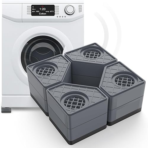 SEISSO Almohadillas antivibración para lavadora, almohadillas antivibración antideslizantes y con cancelación de ruido, estabilizador de lavadora