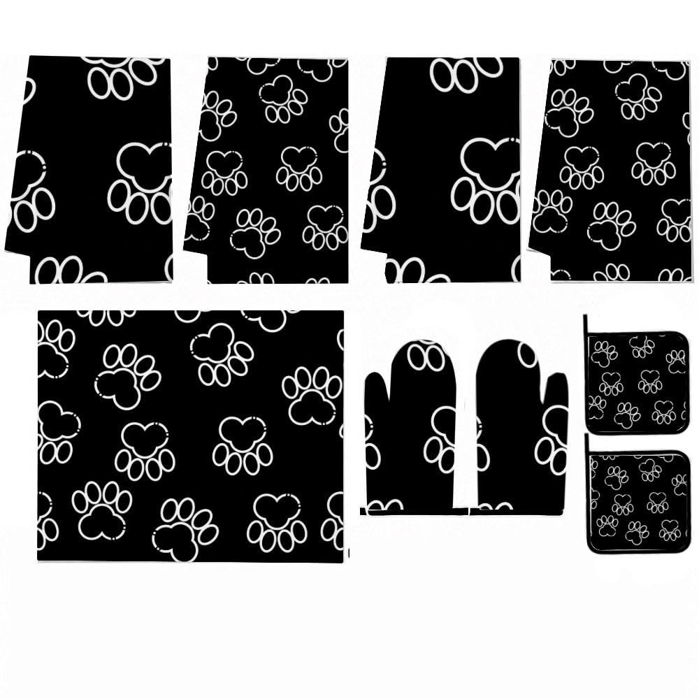 9PCS Cute Paw Print3 Cucina Decor e Accessori Set
