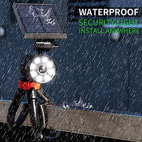 Solar Motion Sensor Light Outdoor Spotlight of 2 Aluminum 9W 1400-Lumen (130W Equi.) LED Solar Security Flood Lights for Patio Path Porch Garden Camping, 100-Week 100% Free Replacement