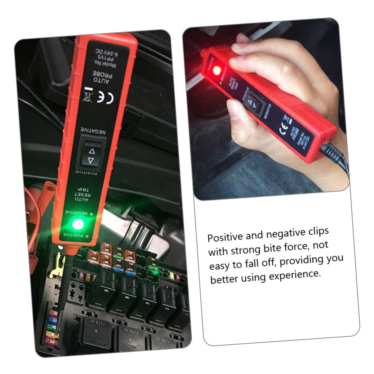 Gadpiparty 12v-tester und Fahrzeugwartung Geeignet für Polaritätstester mit Sicherungsprüfer Abs Material 16ft Kabel Elektrische Tests Am Kfz