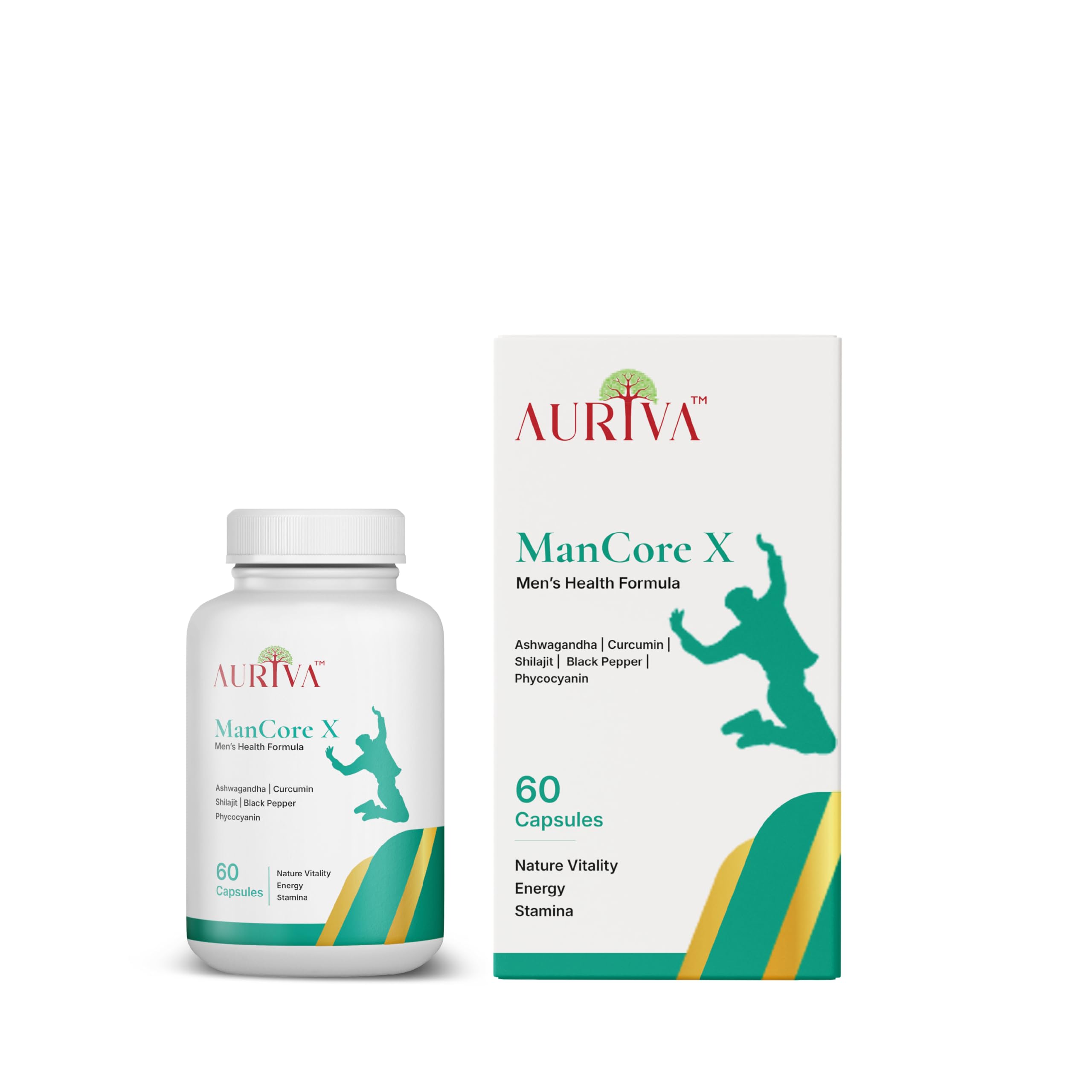 ManCore X Men's Health Formula, Ashwagandha, Shilajit, Phycocyanin, Men's Overall Health, Vitality, Stamina, Performance, Energy, Daily Wellbeing 60 Capsules-image-28