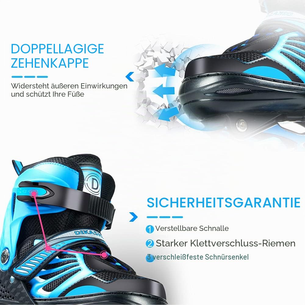 Lixada Inline Skates Kinder Vestellbare Inliner mit beleuchteten PU Rädern Rollschuhe Geschenk für Kinder Teenager,Jungen Mädchen Anfänger Damen Herren,Größe 28-33/34-37/38-41