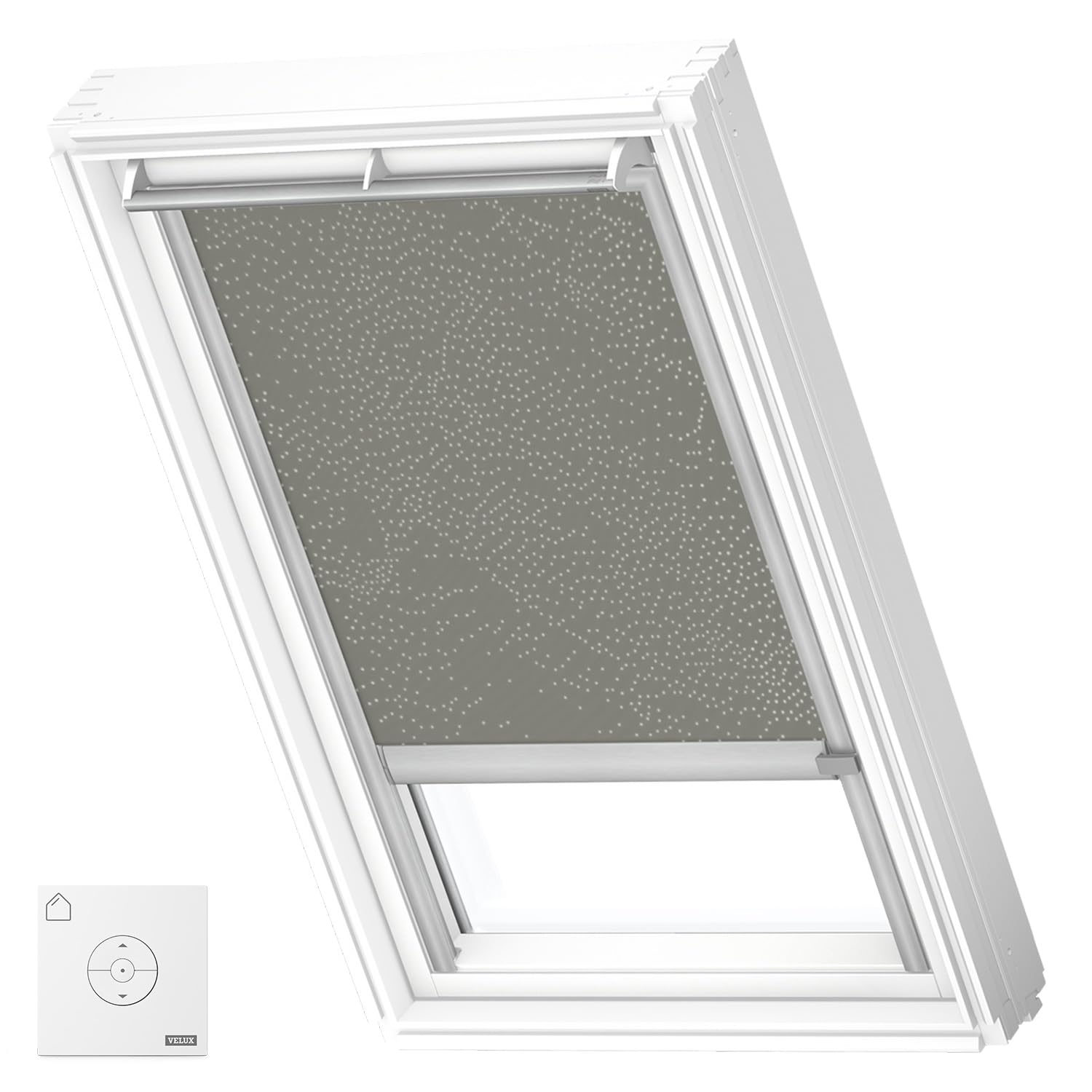 VELUX Original Solar Powered Blackout Roller Blind (DSL), Silver Frame, MK08, Dusty Green