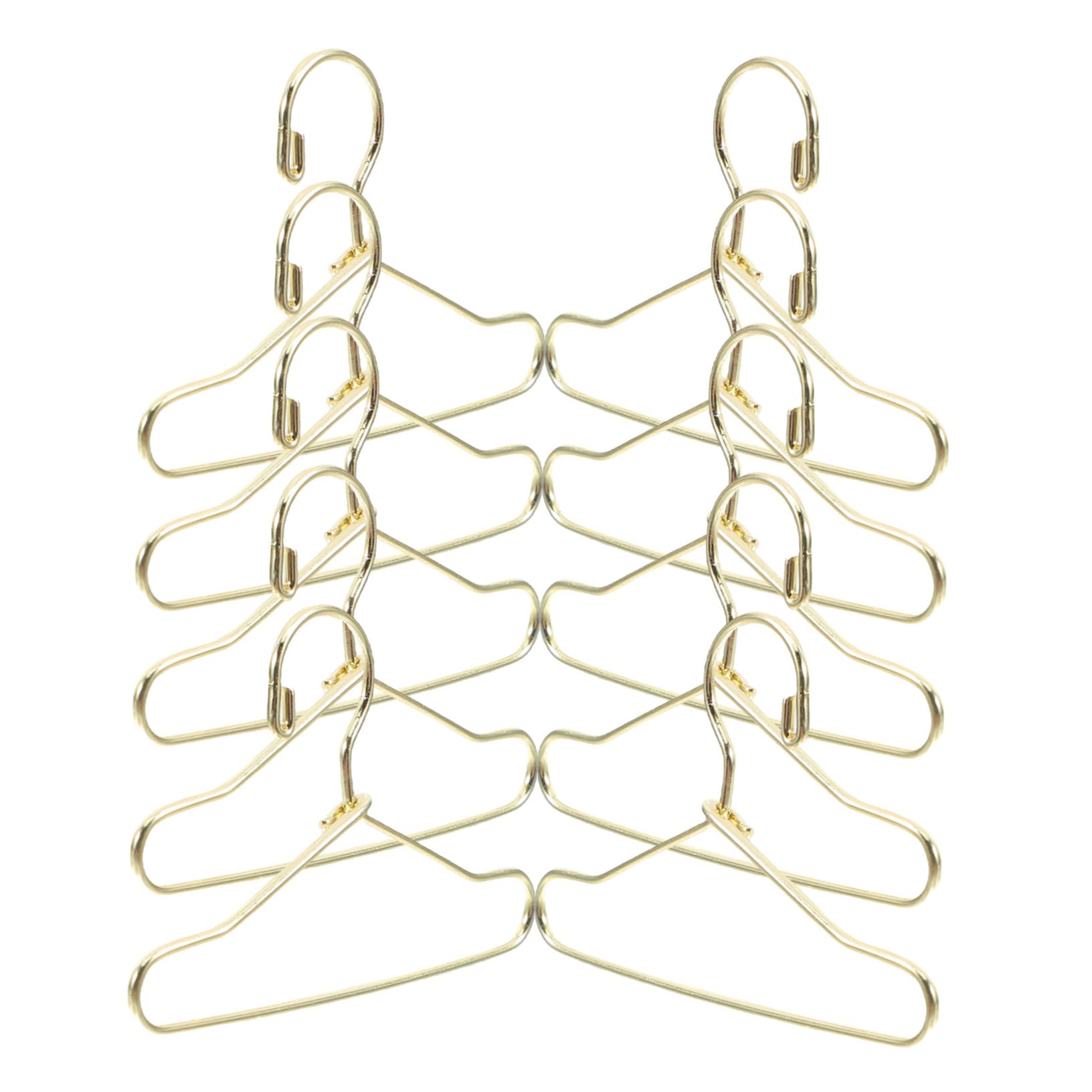 Cabilock 20pcs Mini Metal Doll Clothes Hangers Delicate Tiny House Hangers for Organizing Doll Dresses Casual Clothes and Accessories and Miniature Wardrobes