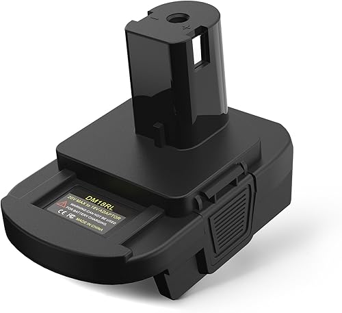 Convertidor de adaptador de batería DM18RL con puerto USB para uso con herramientas de batería de litio Ryobi de 18 V, convierte la batería de iones