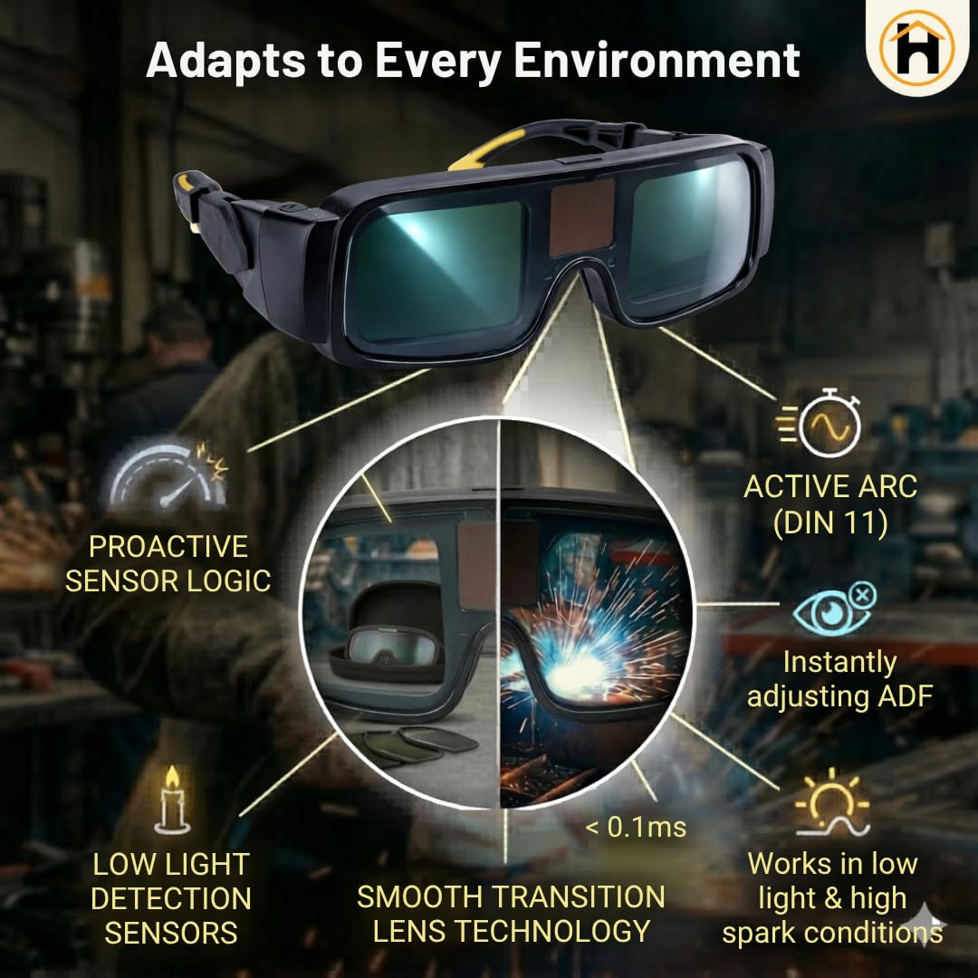 Auto Darkening Welding Goggles - Instant Eye Protection -8