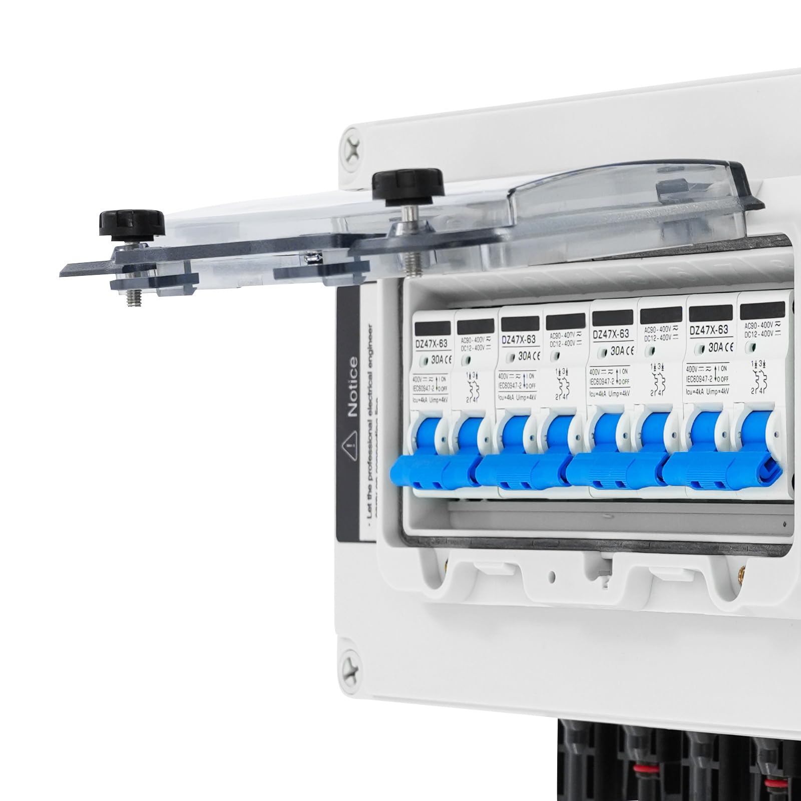 DC Trennschalter PV Anlage DC12V-DC400V 4 String 4 polig 30A IP67 Wasserdichtes Solar Leitungsschutzschalter Sicherungsautomat FüR Solar-PV-System
