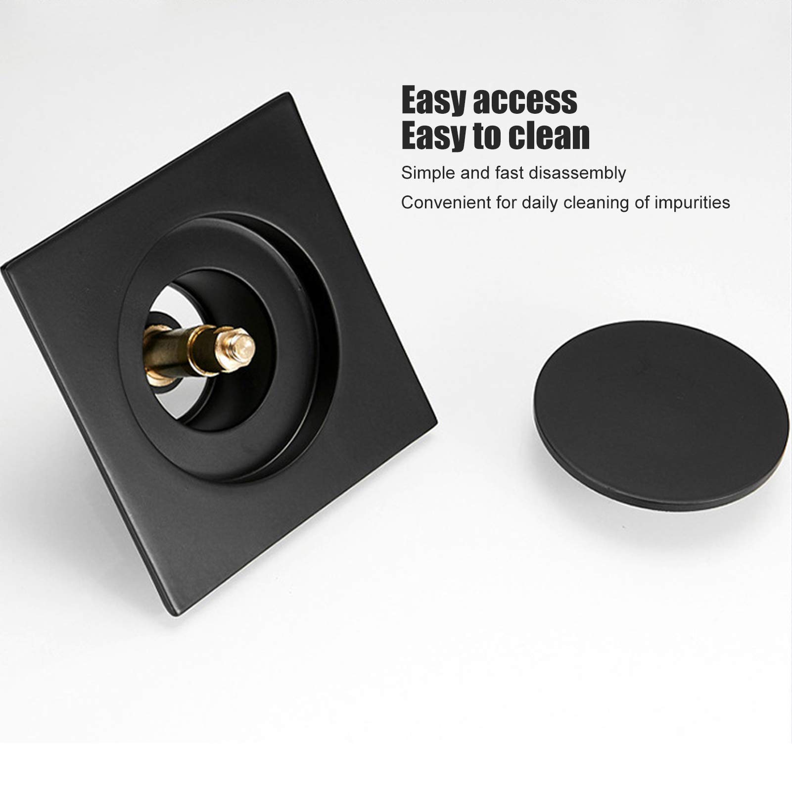 Scarico A Pavimento Doccia 10 Cm In Ottone - Pop-Up Nero Per Bagno E WC - Foto 13