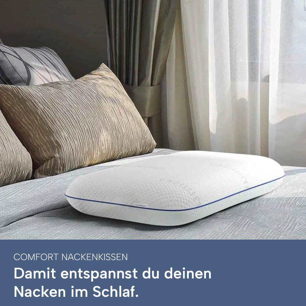 Ergonomisches Visco Nackenstützkissen Memory Foam 70x40 cm für Seitenschläfer Rückenschläfer