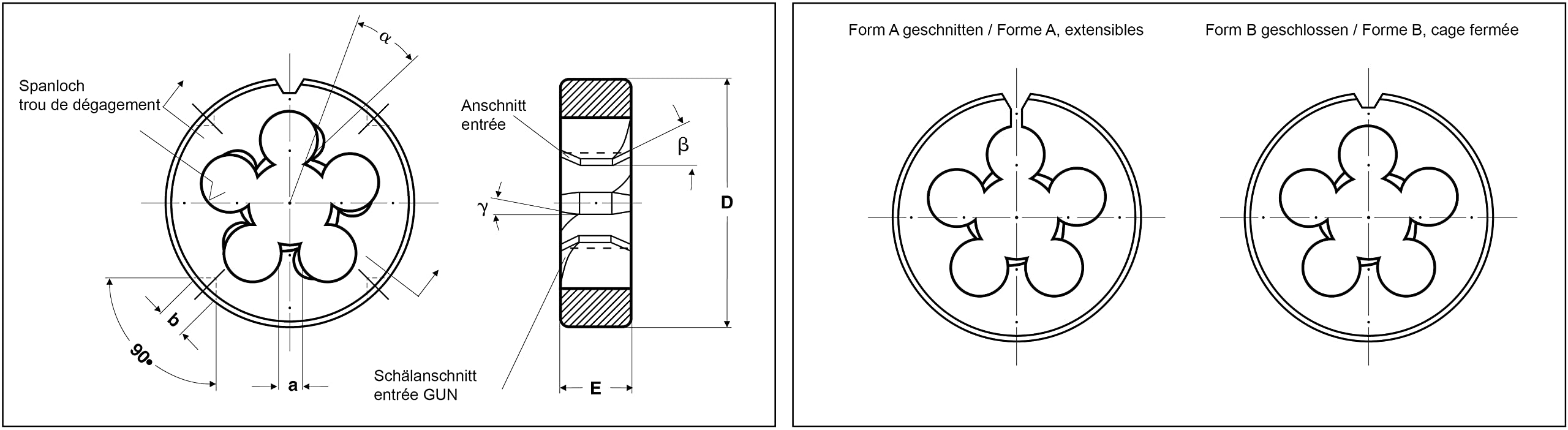 Völkel Gewindeschneider Set 31-tlg. M3-M12, HSS-G Handgewindebohrer und HSS Schneideisen, mit Windeisen, Schneideisenhalter und Werkzeughalter, in Metall-Kassette