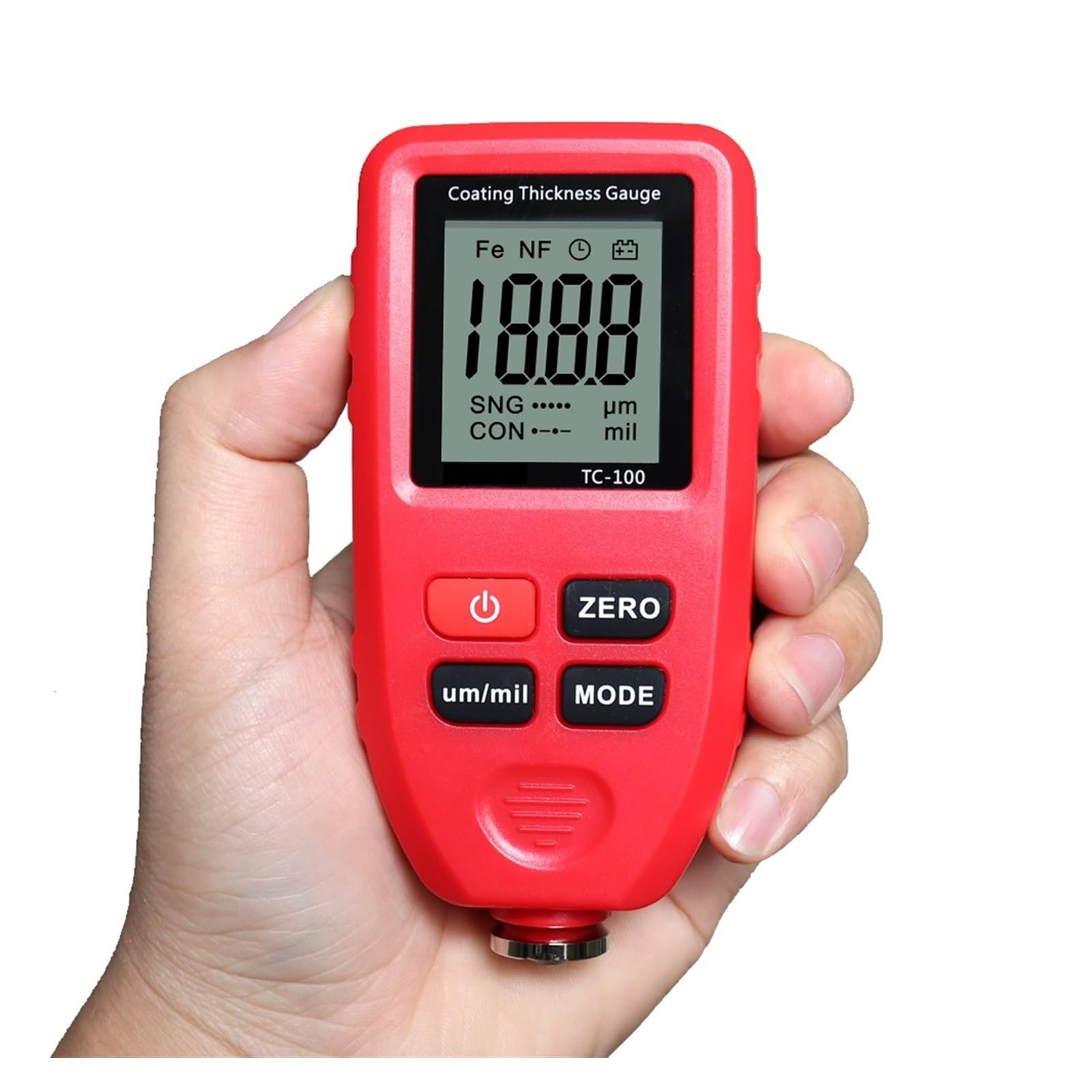 TC100 miernik grubości lakieru samochodowego 0.1um/0-1300 pomiar,Dokładny czujnik | Black no battery