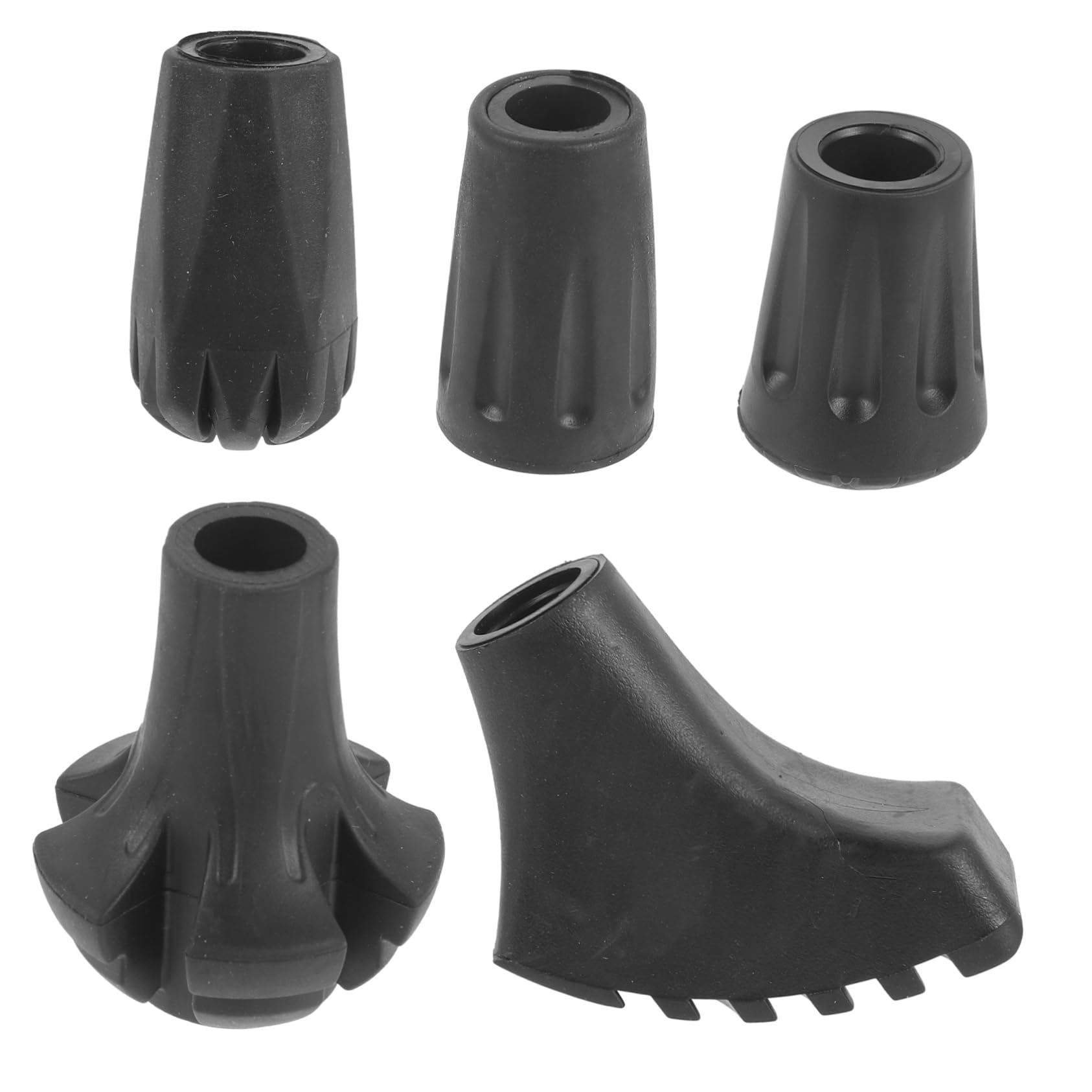 BESPORTBLE Trekkingstockpolster Trekkingstöcke Zubehör Gummifuß Für Wanderstöcke Tipps Zum Austausch Von Wanderstöcken Stangen Krücken Zubehör Krückenfußpolster Stock Black 5st