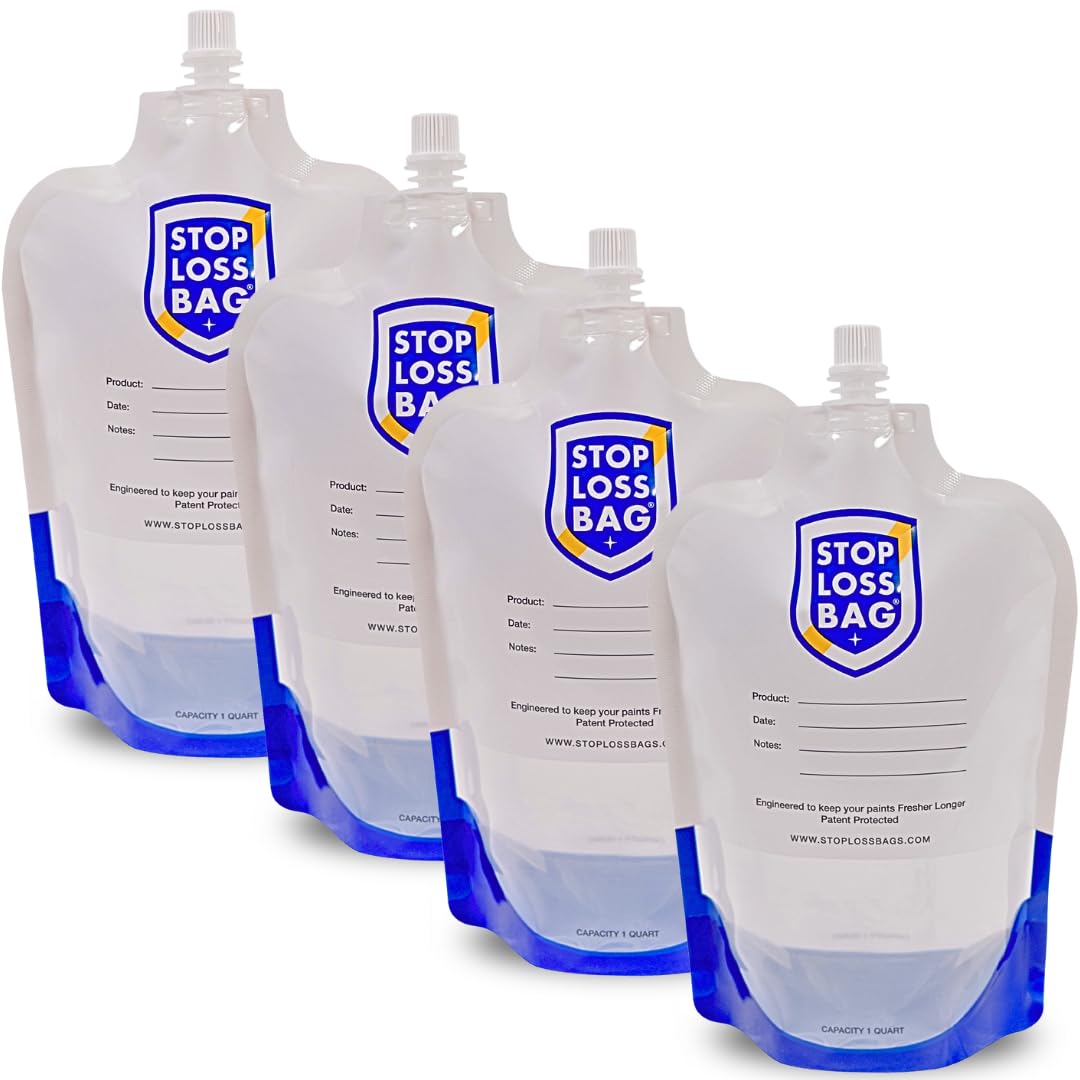 StopLoss Bags 4-Pack - Transfer, Dispense, Mix, Preserve with Ease - Perfect for Woodworking Enthusiasts and Professionals. Specially Formulated For Fine Finishes - Wood Stains, Varnishes, Stain & Dye