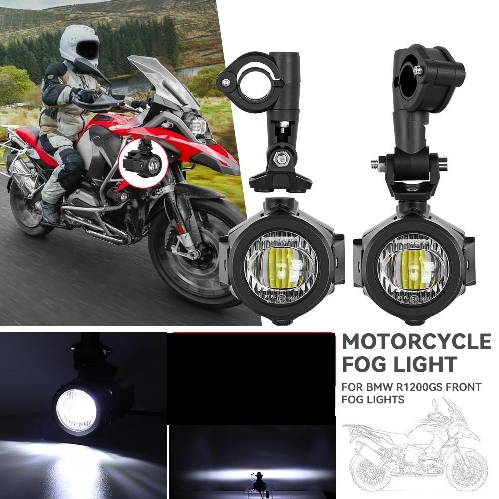 Dirt Bike Reflektor Pasuje do GS 1200 motocyklowe światła przeciwmgielne pomocnicze reflektory LED światło przeciwmgielne dodatkowe reflektory światła do jazdy(Cover and light)