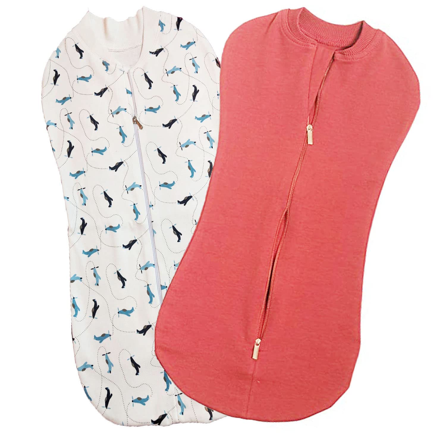 MammaChamp POD/Swaddle/Sleeping Bag/Sack for NewbornBaby 0-6 Months (Peach+White)